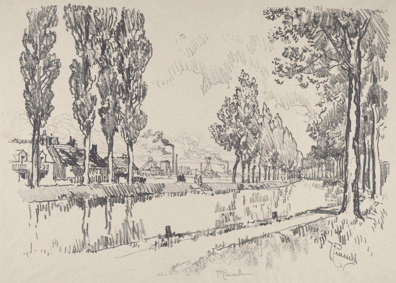 ब्लांजी, फ्रांस में नहर, 1911। द्वारा जोसेफ पेनेल