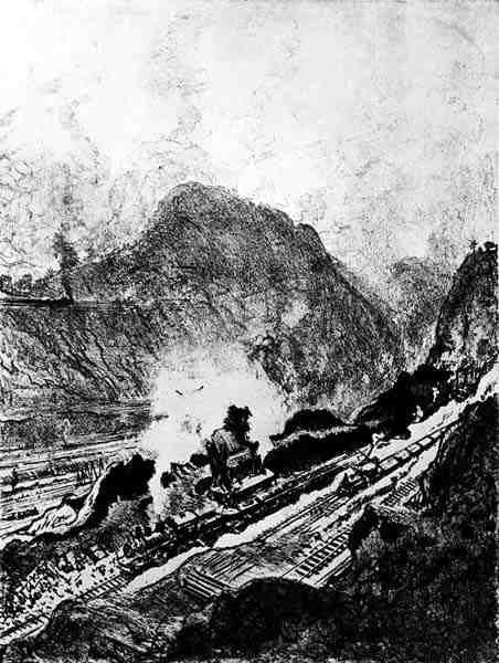 क्यूलबरा से कट, जोसेफ पेनेल द्वारा पनामा नहर से प्लेट XIII, 1912 (कागज पर लकड़ी का कोयला) द्वारा जोसेफ पेनेल