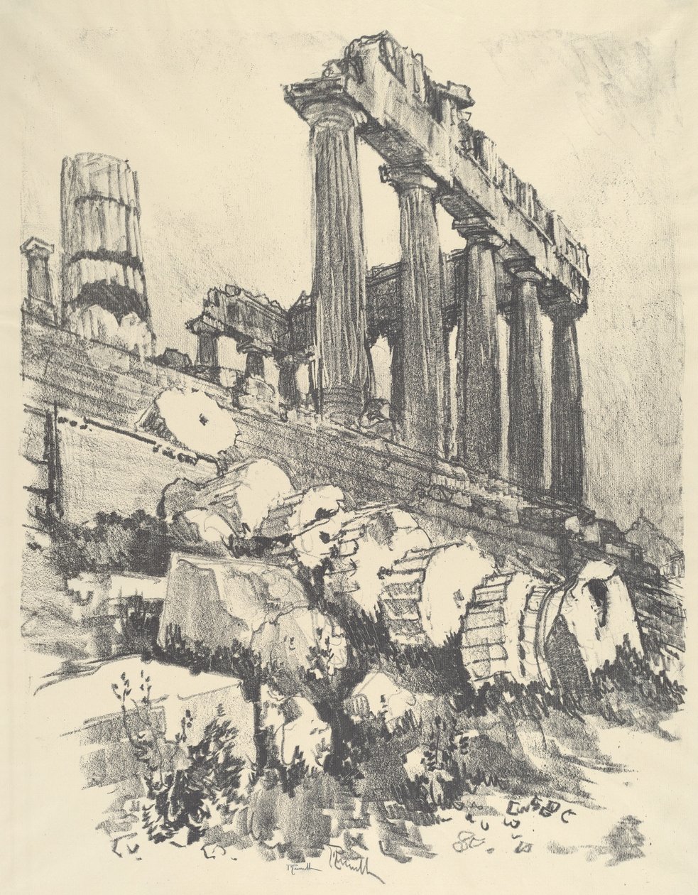 द फॉलन कॉलम, एथेंस, 1913। द्वारा जोसेफ पेनेल