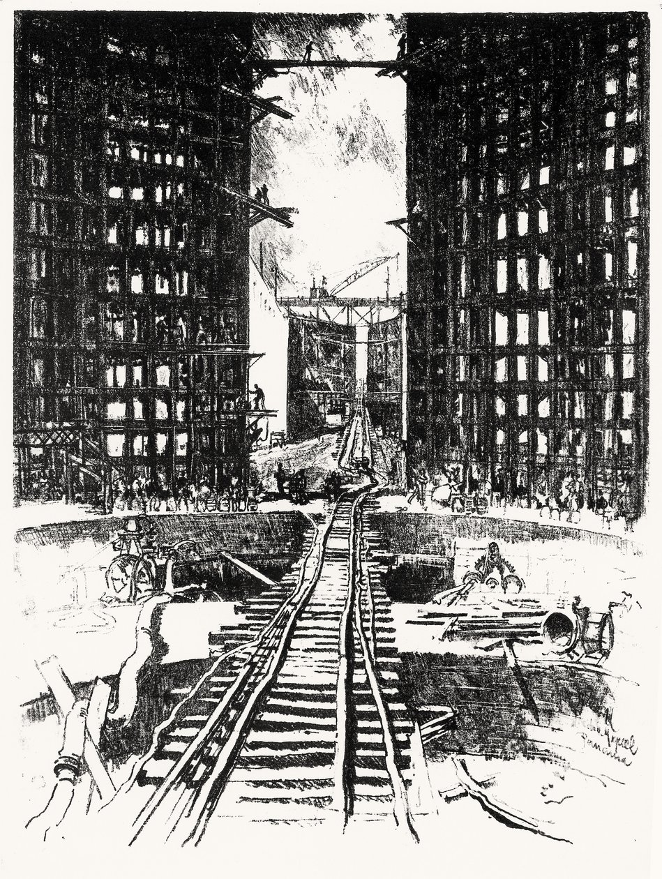 पेड्रो मिगुएल के गेट्स, जोसेफ पेनेल द्वारा पनामा नहर से प्लेट XIX, 1912 (कागज पर लकड़ी का कोयला) द्वारा जोसेफ पेनेल