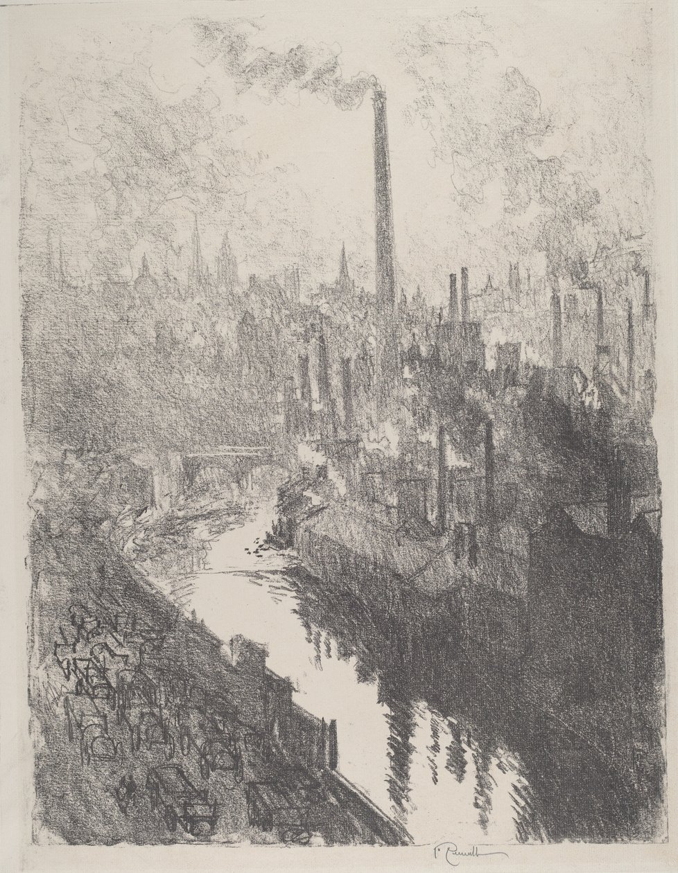 महान चिमनी, मोटर पार्क, 1916। द्वारा जोसेफ पेनेल