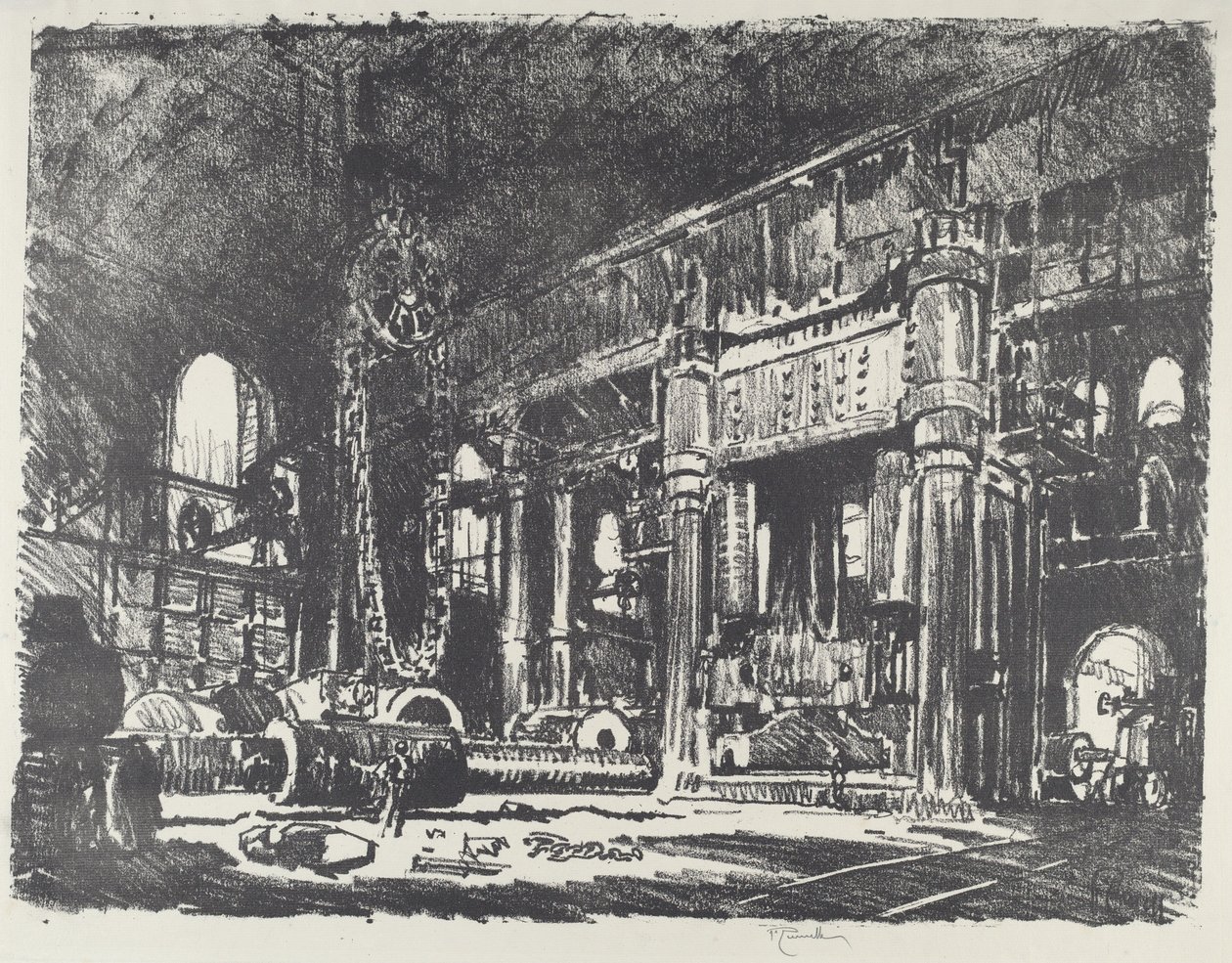 द गन फोर्ज, 1916। द्वारा जोसेफ पेनेल