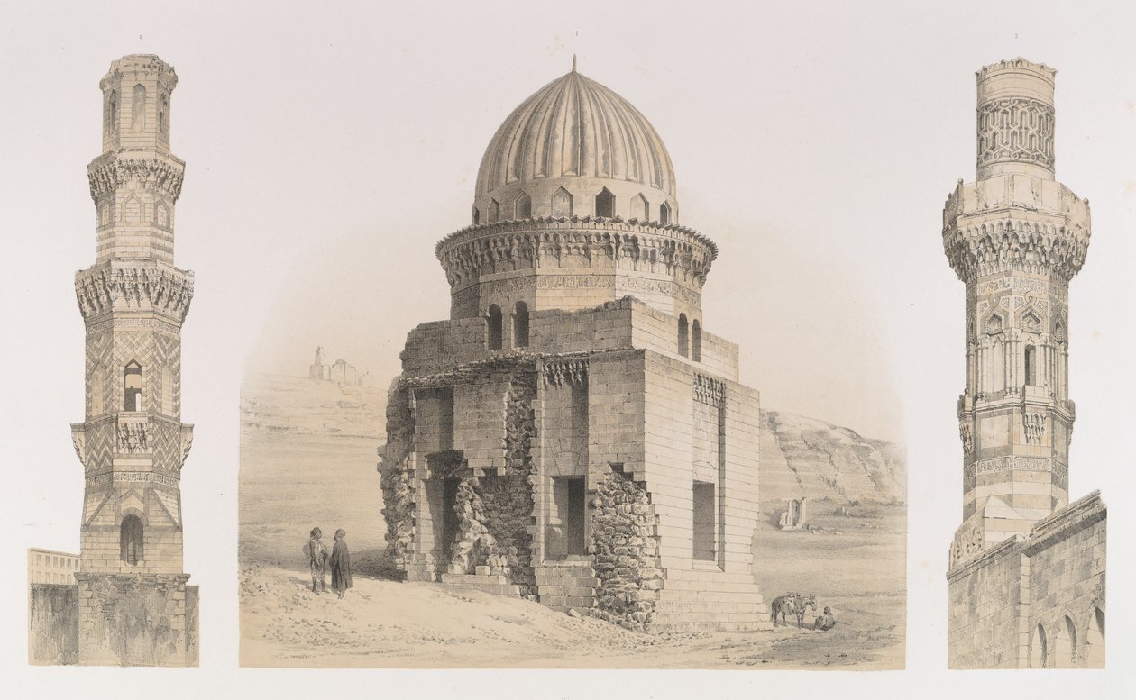 87. मकबरे और मीनारें, काहिरा, 1843। द्वारा जोसेफ फिलिबर्ट जिरॉल्ट डी प्रांगेय