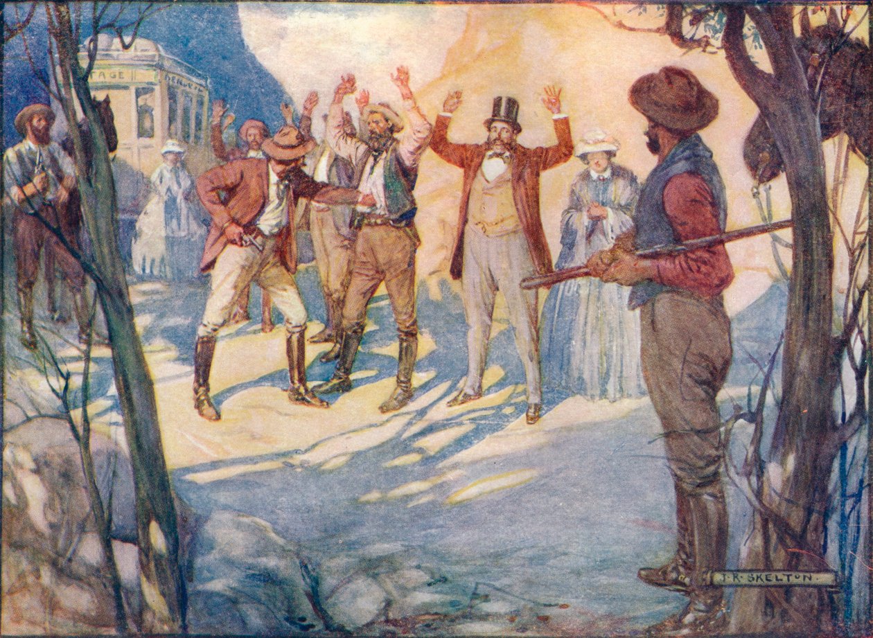 कोच हेल्ड-अप और ऑल द पैसेंजर्स रॉबड, c1908, c1920 होगा। द्वारा जोसेफ रैटक्लिफ स्कीलटन