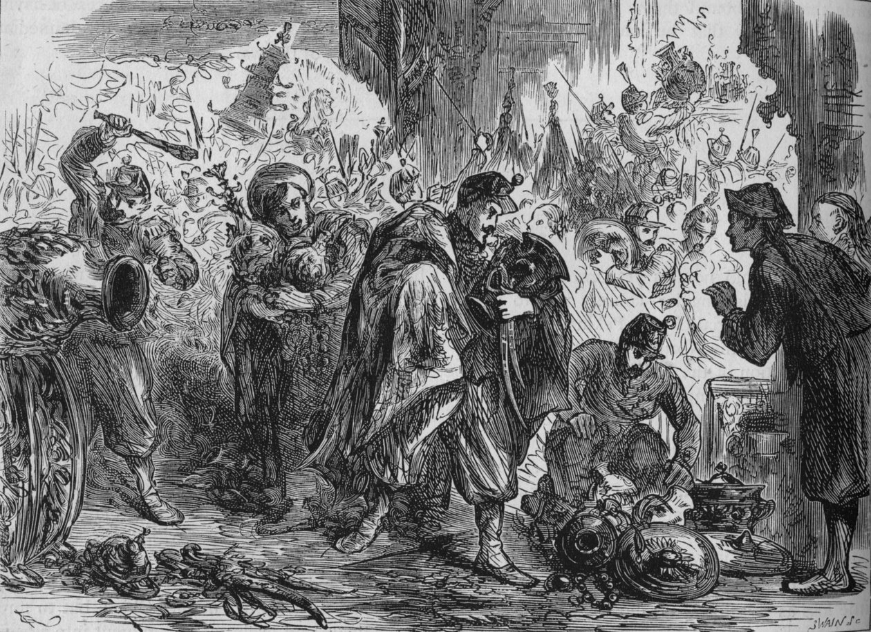 एम्परर्स पैलेस को लूटना, c1880 द्वारा जोसेफ स्वैन