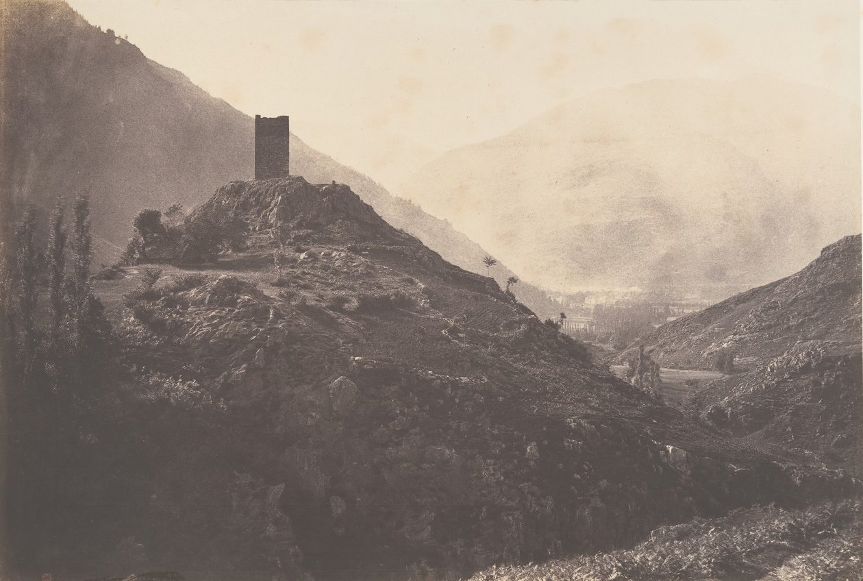 1853 में Castelvieilh के टॉवर से ली गई लुचोन घाटी का दृश्य। द्वारा जोसेफ विगियर