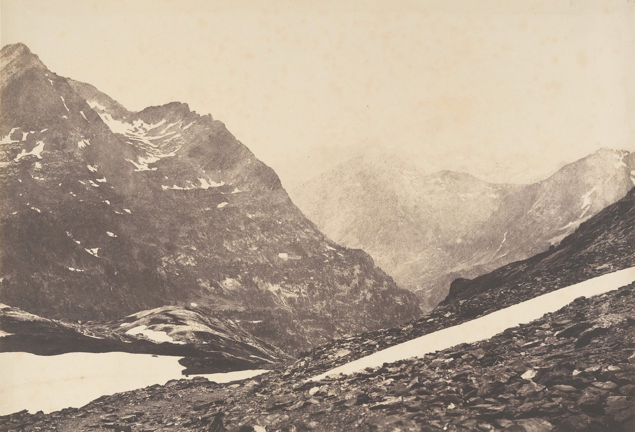1853 में वेनास्क के बंदरगाह के ऊपर से मलाडेटा के हिस्से और पहाड़ों का दृश्य। द्वारा जोसेफ विगियर