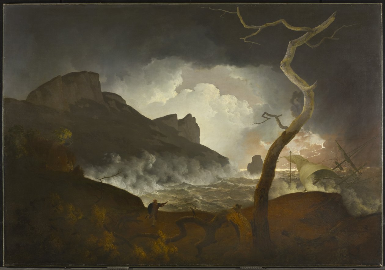 एंटिगोनस इन द स्टॉर्म (एक्ट III, दृश्य iii, शेक्सपियर द विंटर्स टेल से), 1790-92 द्वारा डर्बी के जोसेफ राइट