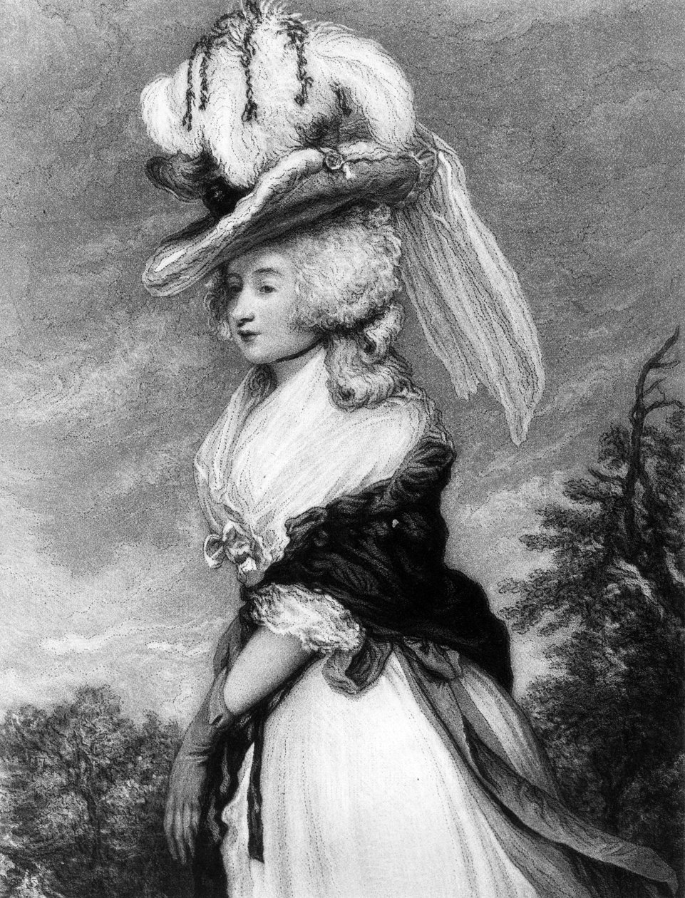 लेडी लेटिटिया लाडे, फ्रेडरिक ब्रोमली द्वारा मीज़ोटिंट, c.1785 (mezzotint) द्वारा जोशुआ रेनॉल्ड्स