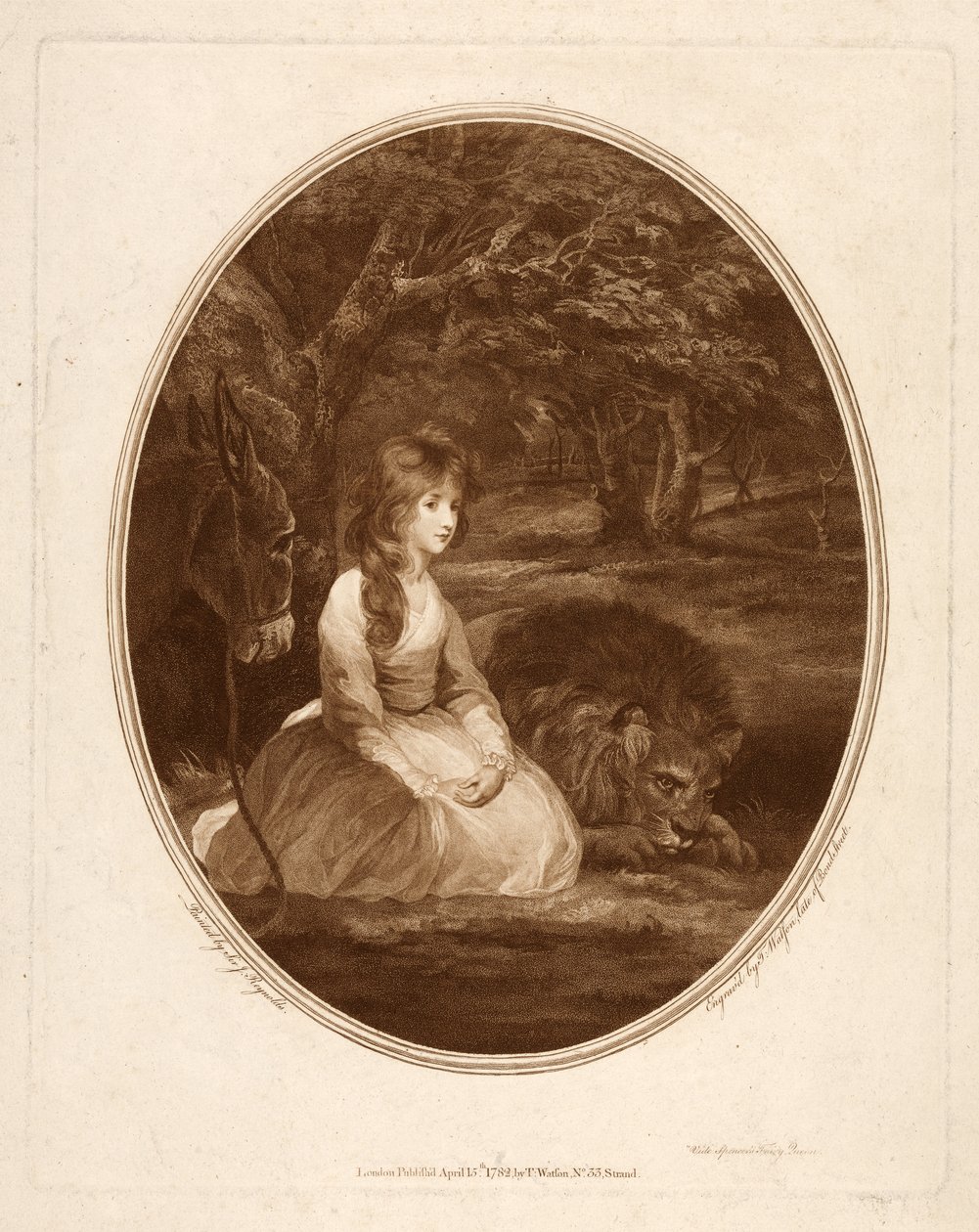 ऊना के रूप में मिस एलिजाबेथ ब्यूक्लियर, थॉमस वाटसन (1748-81) द्वारा उत्कीर्ण (उत्कीर्ण लेख) द्वारा रेनॉल्ड्स के बाद यहोशू