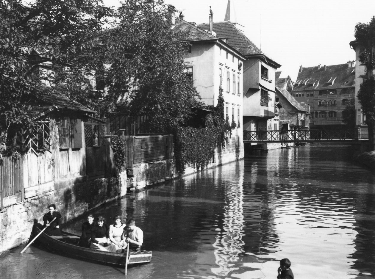 एरफर्ट, थिरिंगिया में गेरा नदी पर नौका विहार, c.1910 द्वारा jousset