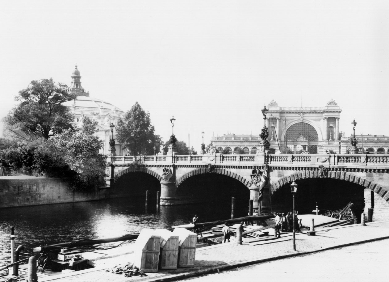 मोल्टके ब्रिज और लेहर्टर बानहोफ स्टेशन, बर्लिन, सी .1910 का दृश्य द्वारा jousset