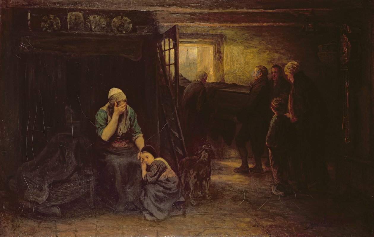 दुख (प्रकाश में अंधकार से बाहर), c.1871 द्वारा जोज़ेफ़ इज़राइल