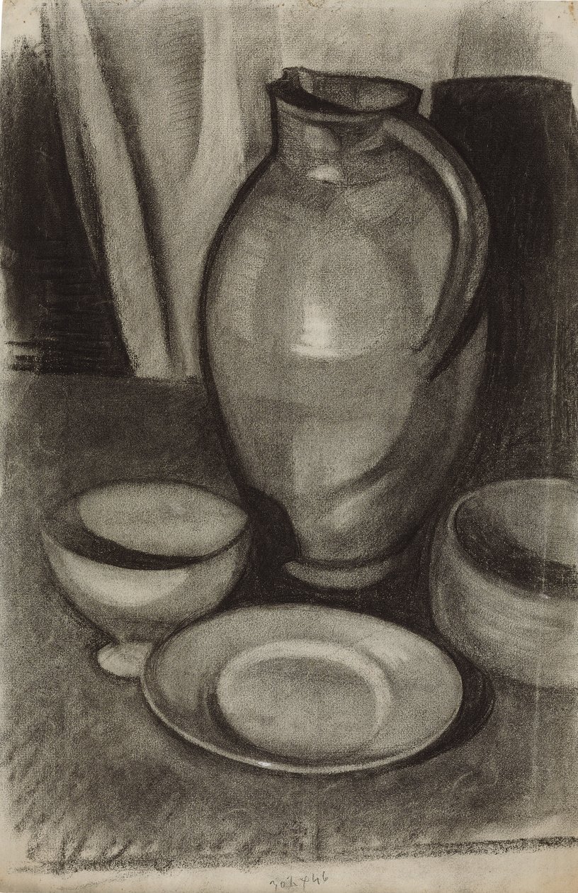 स्टिल लाइफ विथ ए जग; नेचर मॉ ला लाशे, 1910 द्वारा जुआन ग्रिस