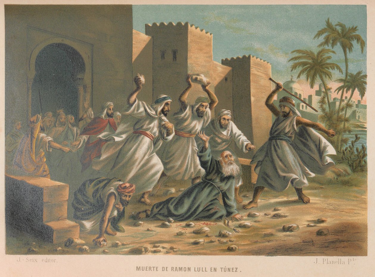 रेमन लुल की मृत्यु। प्रेषक: विज्ञान और उसके पुरुष, 1879। द्वारा जुआन प्लानेला वाई रोड्रिगेज