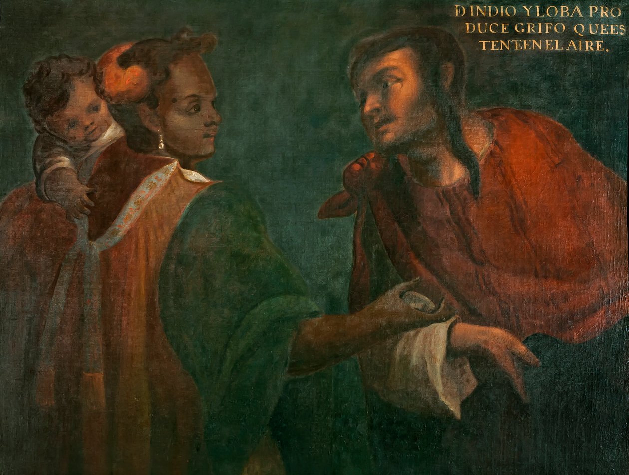 इंडियन एंड वुल्फ एक होल्ड-योरसेल्फ-इन-मिड-एयर ग्रिफो, c.1715 द्वारा जुआन रोड्रिगेज जुआरेज