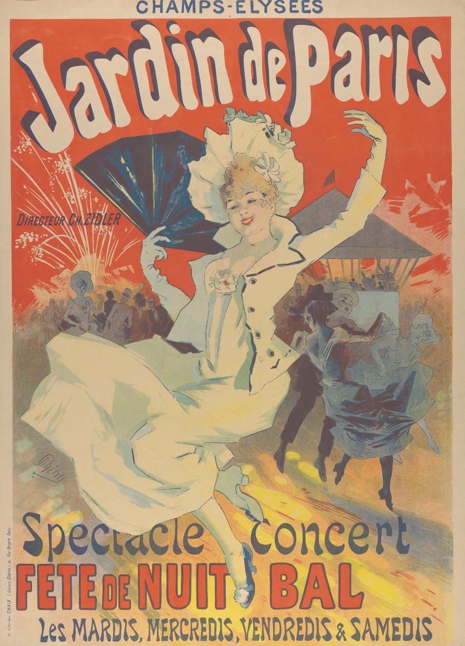 Champs Elysees। गार्डन ऑफ़ पेरिस, 1890 द्वारा जूल्स चेरी