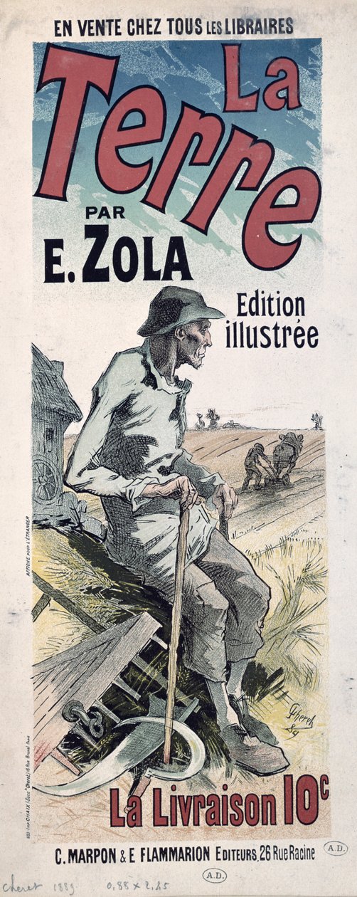 एमिल ज़ोला, 1889 द्वारा पोस्टर विज्ञापन &39;ला टेरे&39; द्वारा जूल्स चेरी