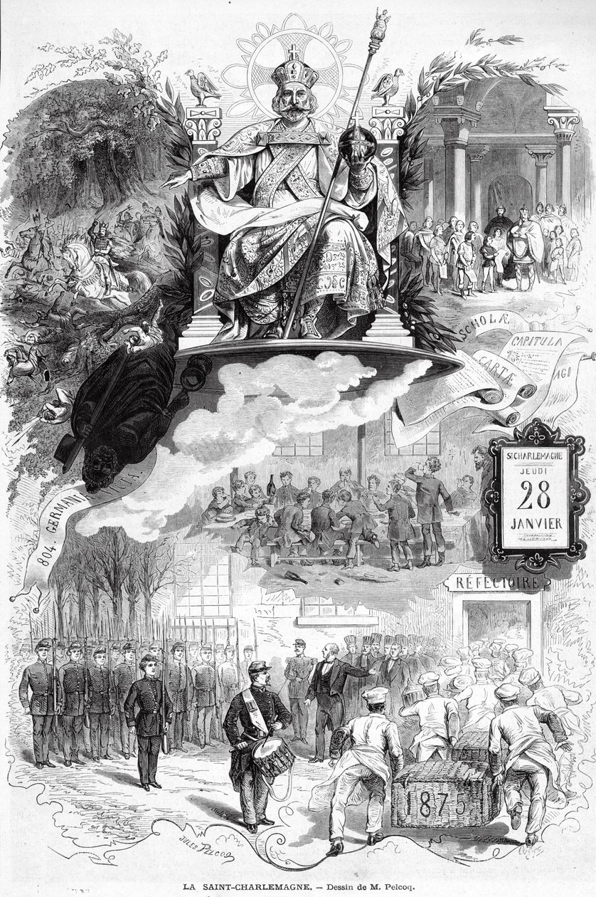 , सेंट शारलेमेन ’, ous द इलस्ट्रेटेड वर्ल्ड’ के लिए चित्रण, 30 जनवरी, 1875 द्वारा जूल्स पेल्कोक