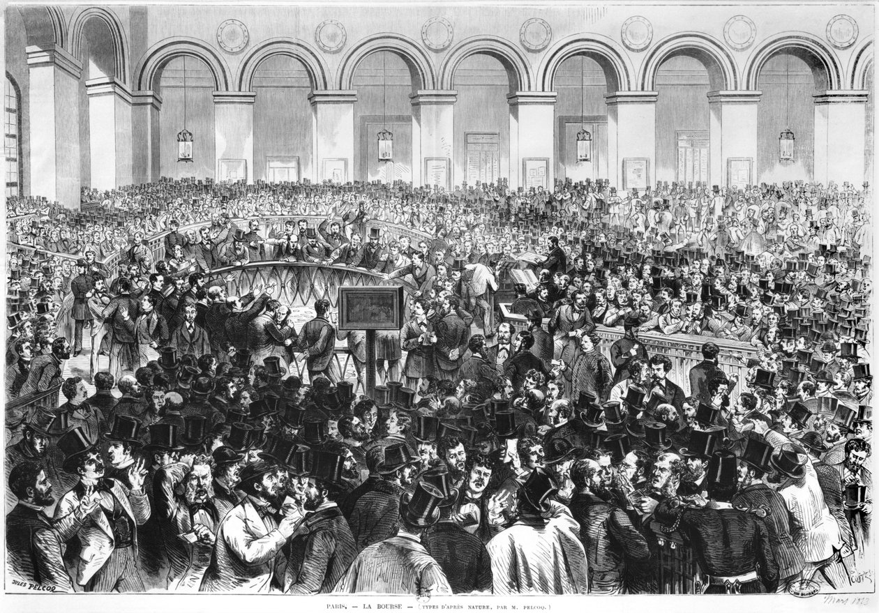 1873 में पेरिस के बोर्स में &39;बास्केट&39; द्वारा जूल्स पेल्कोक