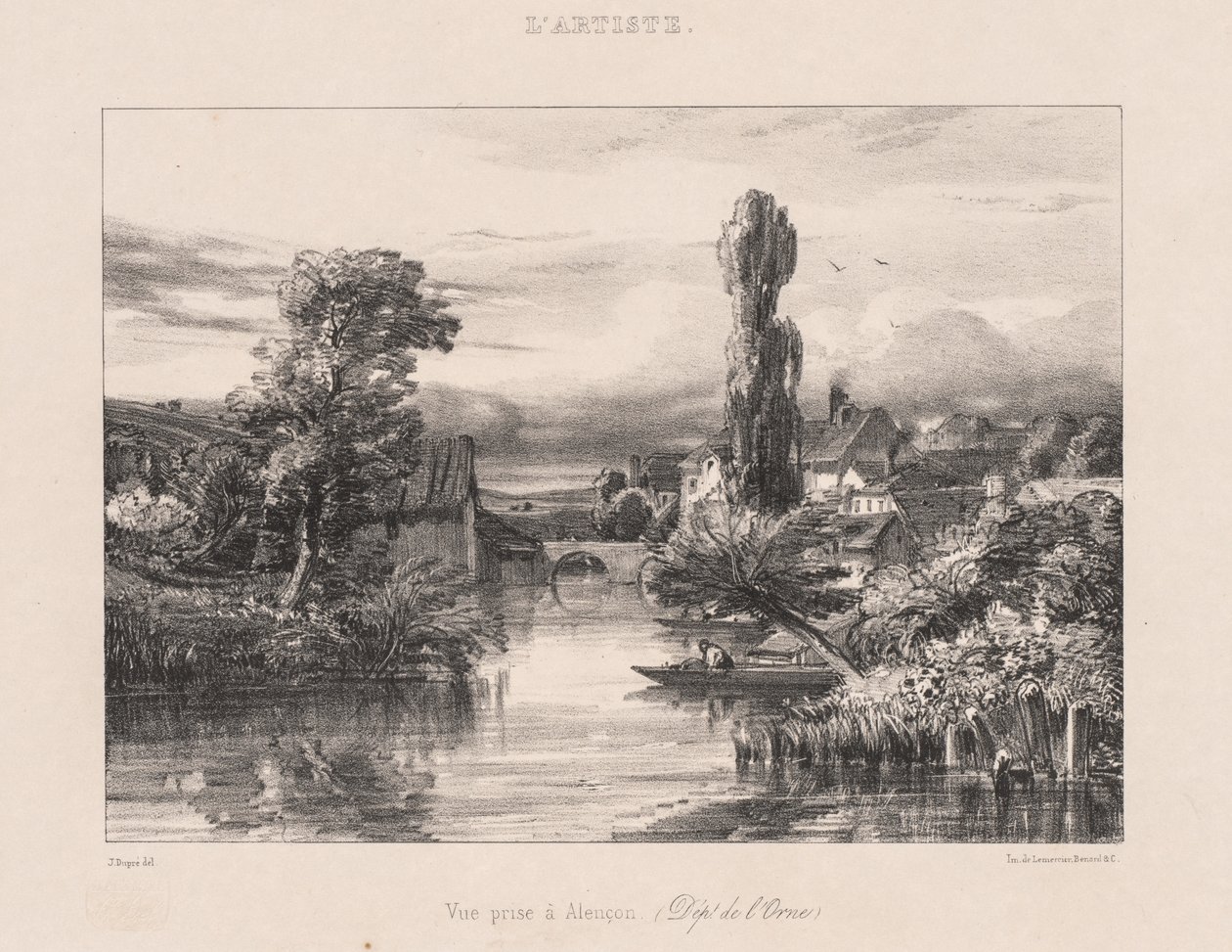 Alençon में लिया गया दृश्य, Alençon, 1839 में लिया गया दृश्य। द्वारा जूल्स डुप्रे