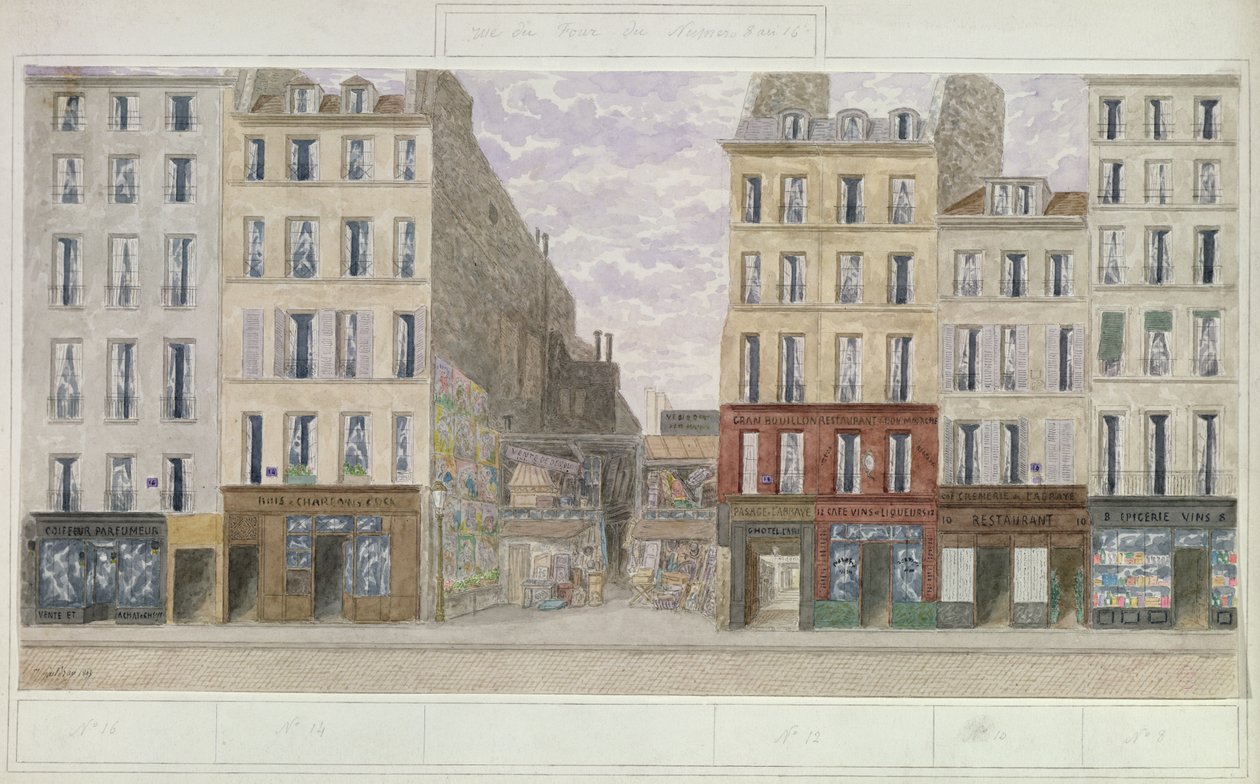 No.8 से No.16 rue du Four, पेरिस, फ्रांस, 1893 (कागज पर wc) द्वारा जूल्स गेल्ड्राऊ