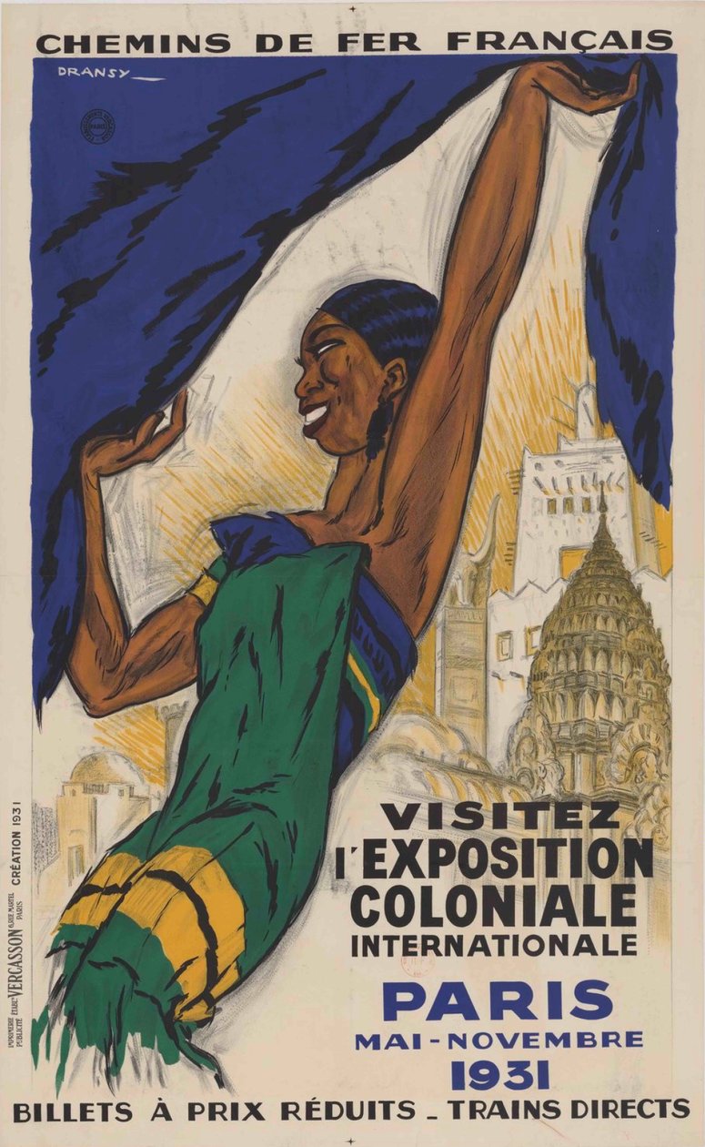 पेरिस औपनिवेशिक प्रदर्शनी अंतर्राष्ट्रीय औपनिवेशिक प्रदर्शनी, 1931। द्वारा जूल्स इसनार्ड ड्रैंसी
