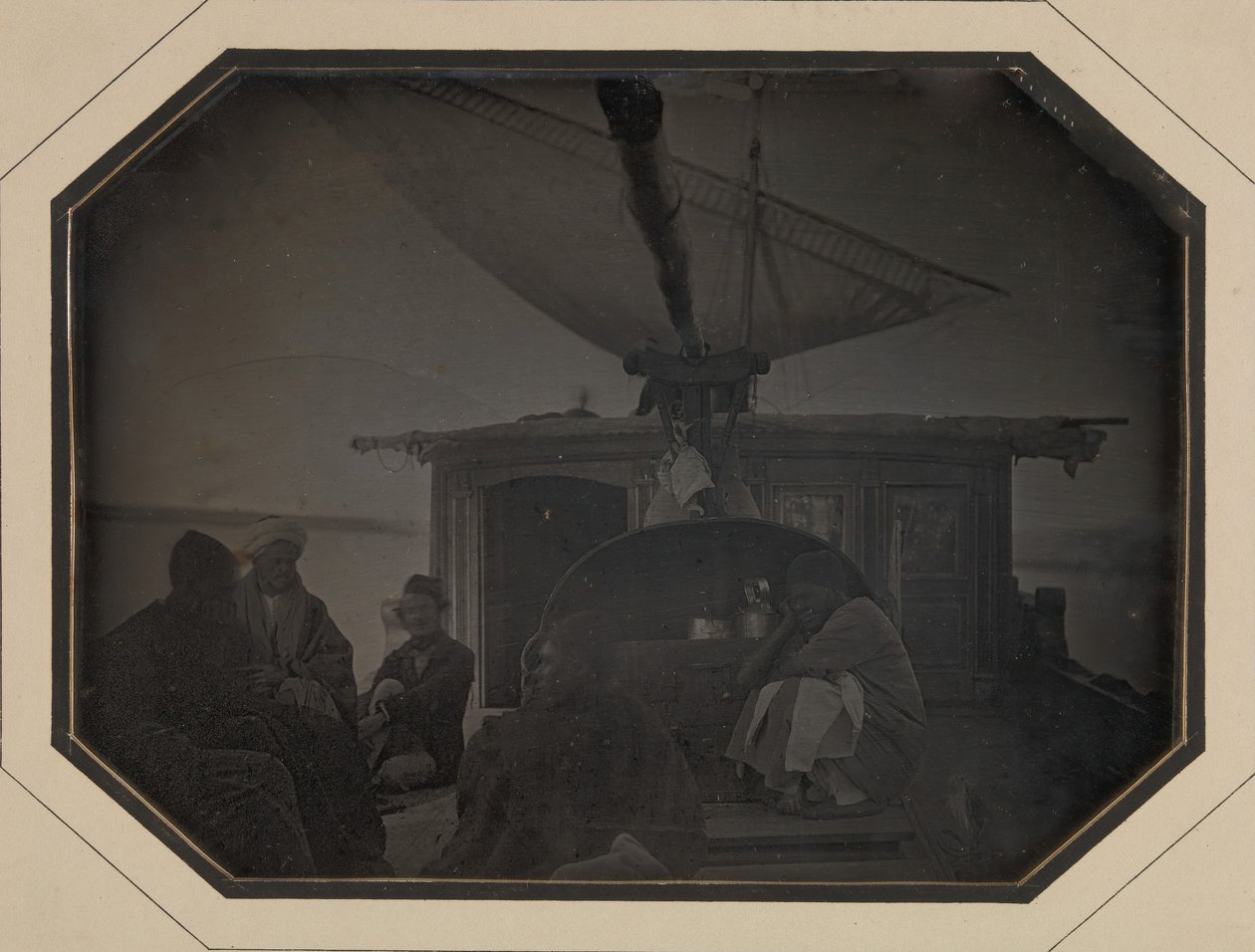 1845-46 में नील नदी पर महाशय इतिएर्स केंज अंडर सेल। द्वारा जूल्स इटियर