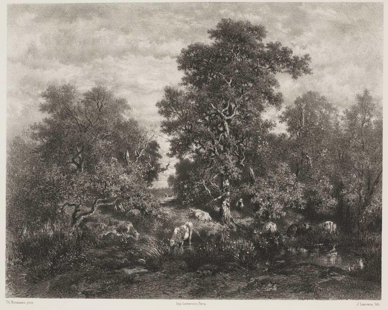 थिओडोर रूसो के बाद तालाब (1812-67) द्वारा जूल्स जोसेफ ऑगस्टिन लॉरेन्स