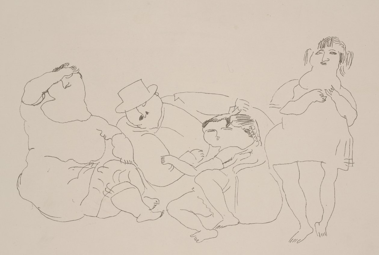 परिवार, c.1923-25 (लिथो) द्वारा जूल्स पास्किन