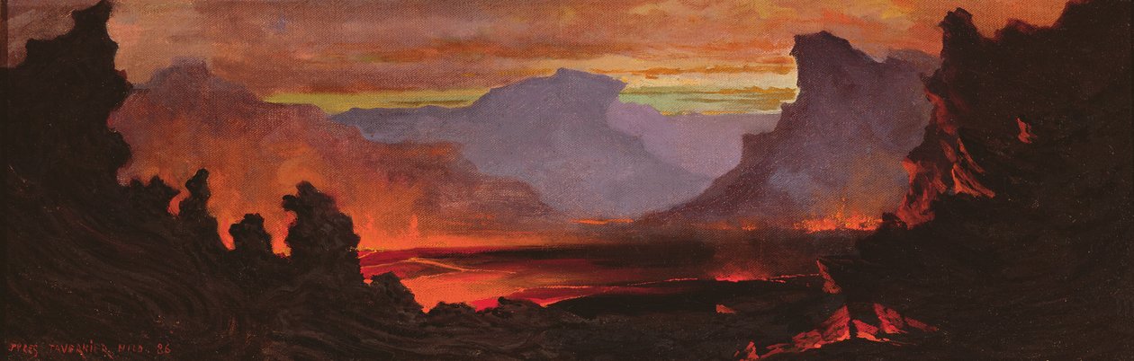 हिलो ज्वालामुखी, हवाई, 1886 द्वारा जूल्स टैवर्नियर