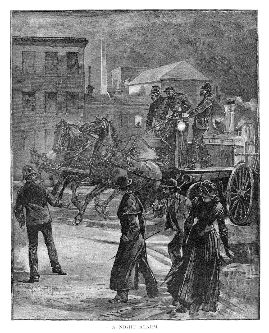 ए नाइट अलार्म, 1886। द्वारा जूलियन एश्टन