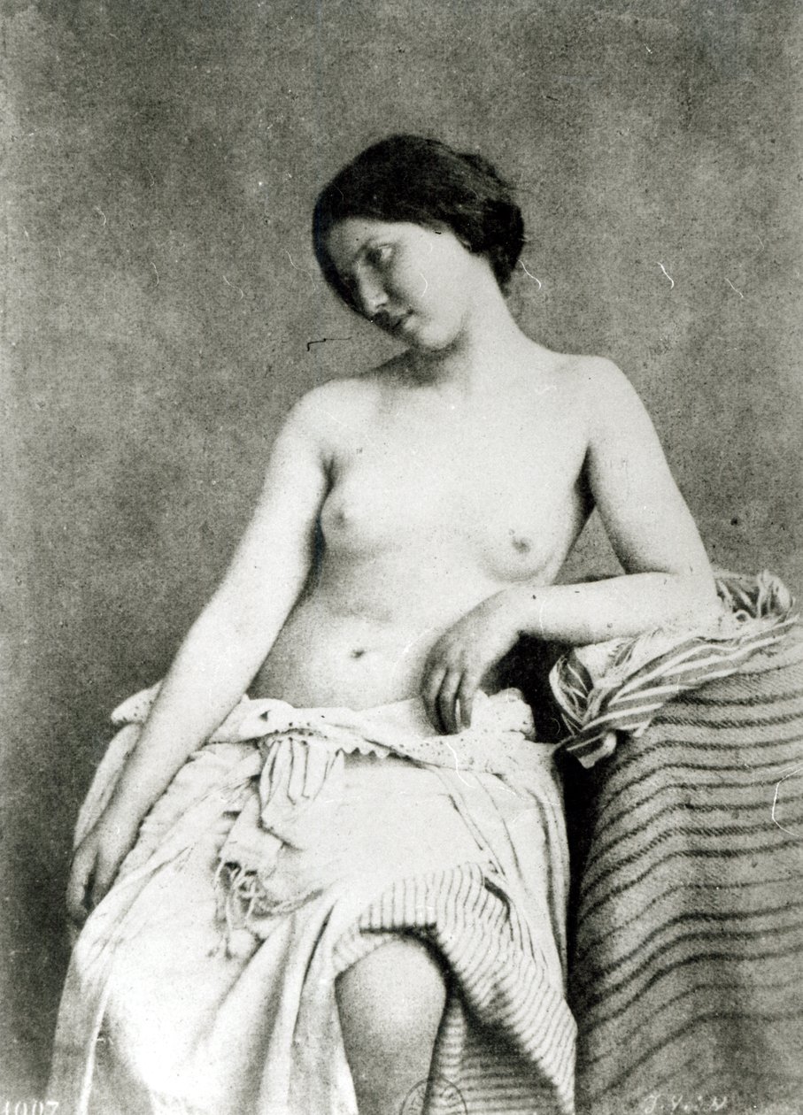 नग्न महिला मॉडल, c.1850 द्वारा जूलियन वलौ डी विलेन्यूवे