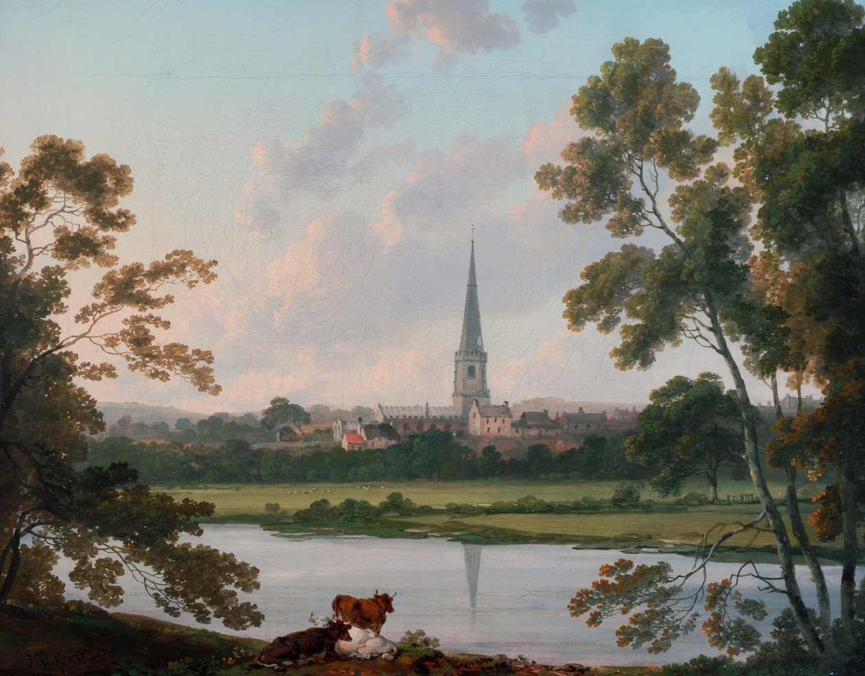 माशम का दृश्य और माशम, 1816 में यूरे नदी द्वारा जूलियस सीजर इबेट्सन