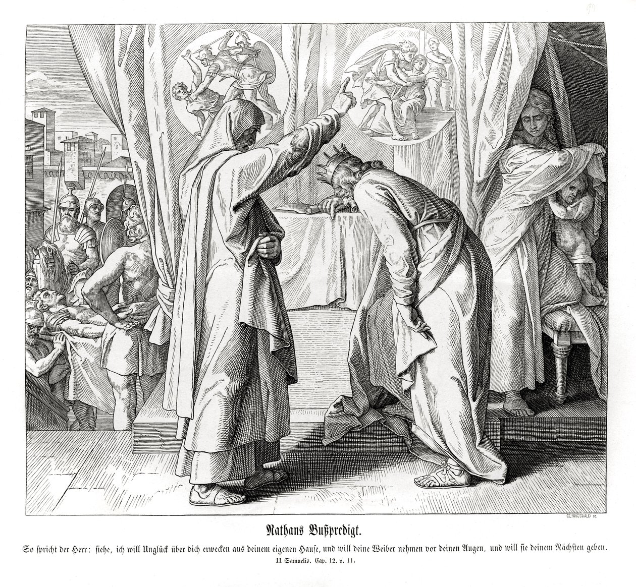 दाऊद दाऊद की निंदा करता है, 2 शमूएल द्वारा जूलियस श्नेरोर वॉन कैरोलसफेल्ड