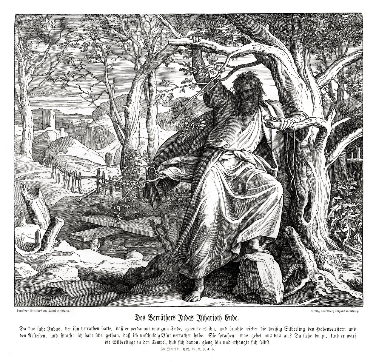 यहूदा इस्करियोती की मृत्यु, मैथ्यू का सुसमाचार द्वारा जूलियस श्नेरोर वॉन कैरोलसफेल्ड