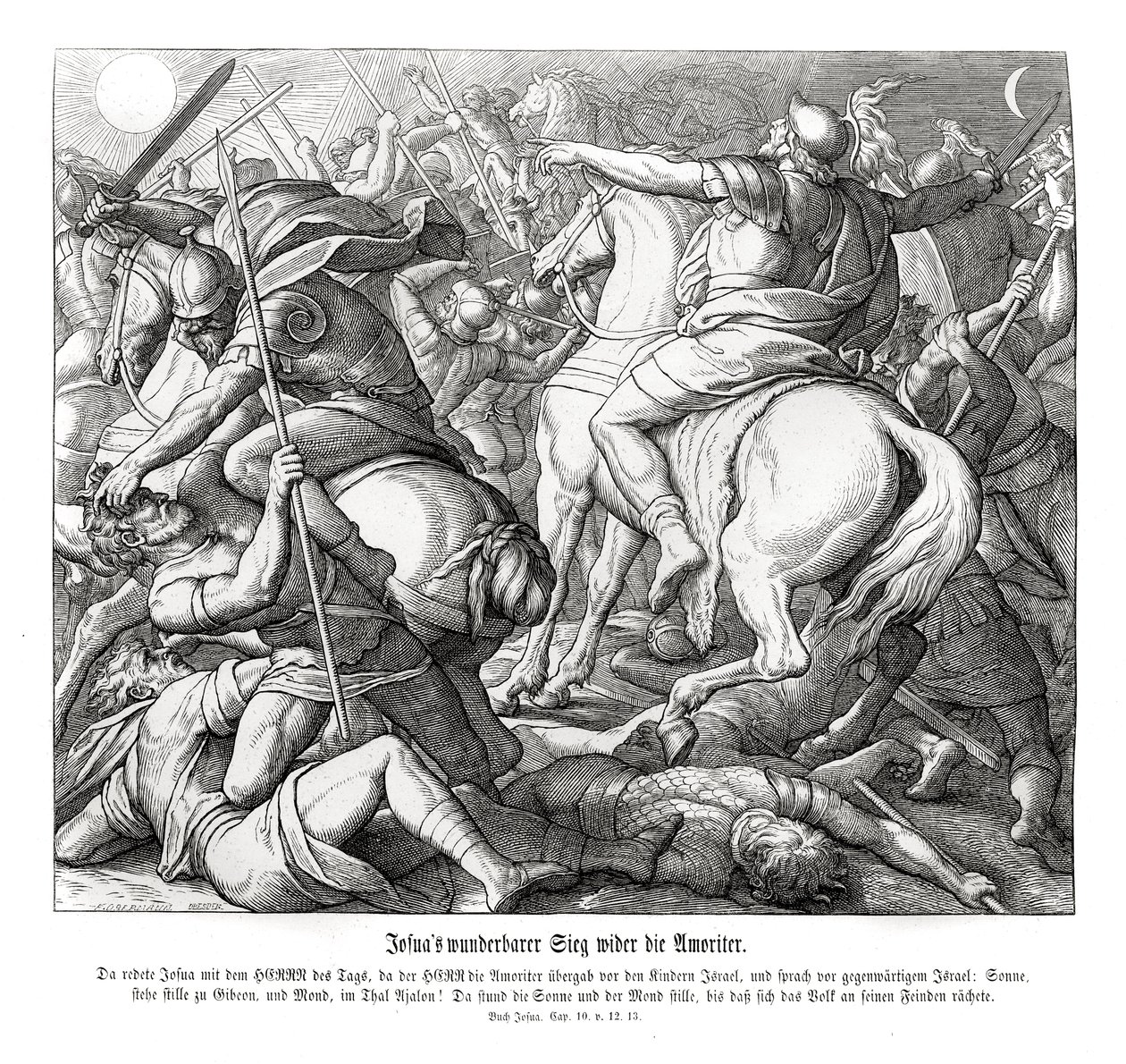एमोरियों पर यहोशू की विजय, यहोशू द्वारा जूलियस श्नेरोर वॉन कैरोलसफेल्ड