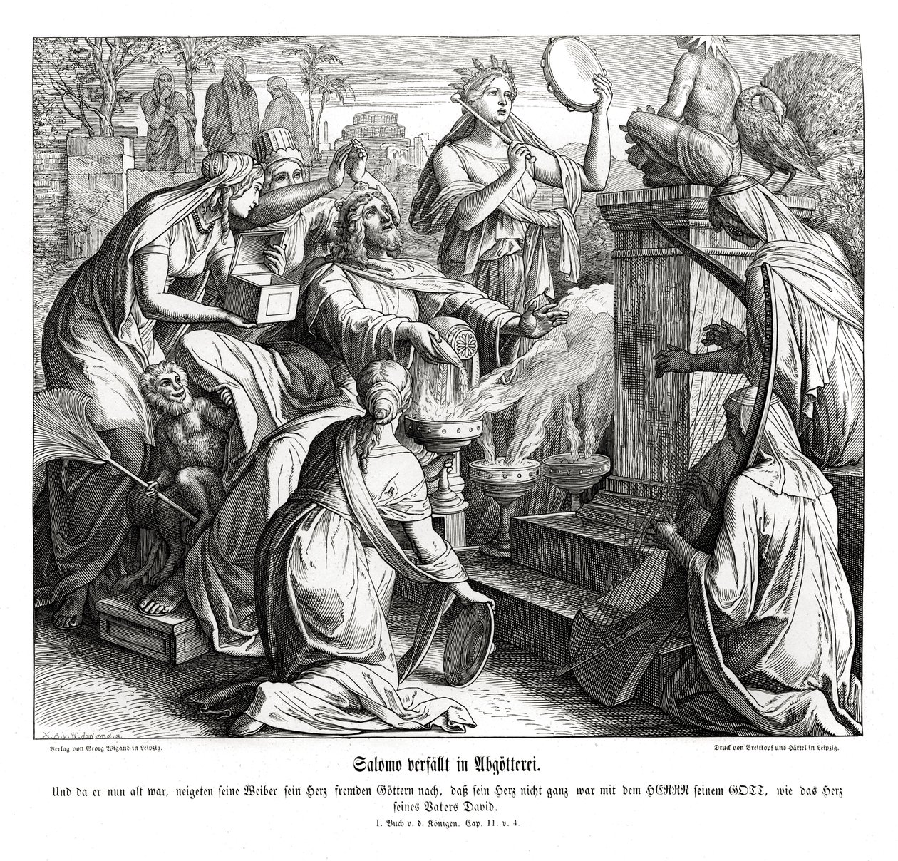 राजा सुलैमान मूर्तिपूजा में पड़ जाता है द्वारा जूलियस श्नेरोर वॉन कैरोलसफेल्ड