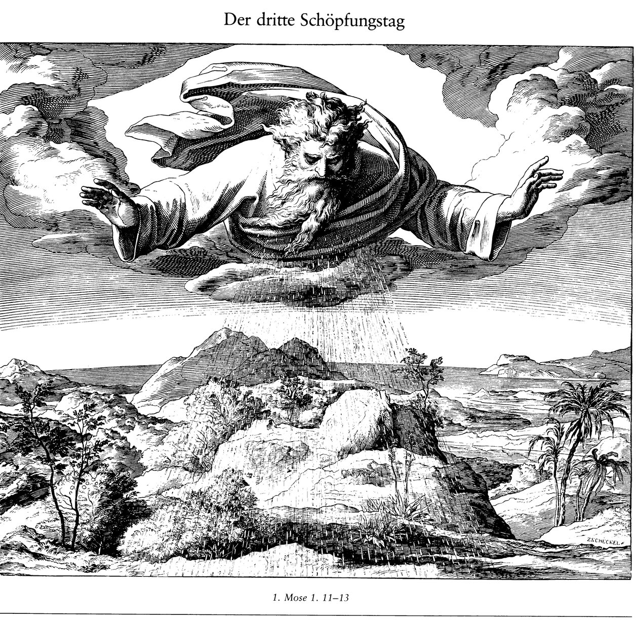 1852-1860 में बल्डनर में डाई बीबेल से निर्माण का तीसरा दिन द्वारा जूलियस श्नेरोर वॉन कैरोलसफेल्ड