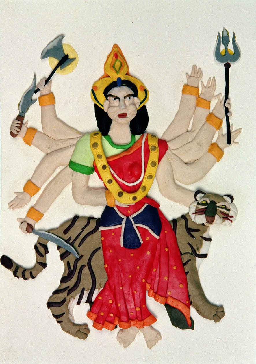 दुर्गा (कागज पर तेल और मिट्टी) द्वारा जंग सूक नाम