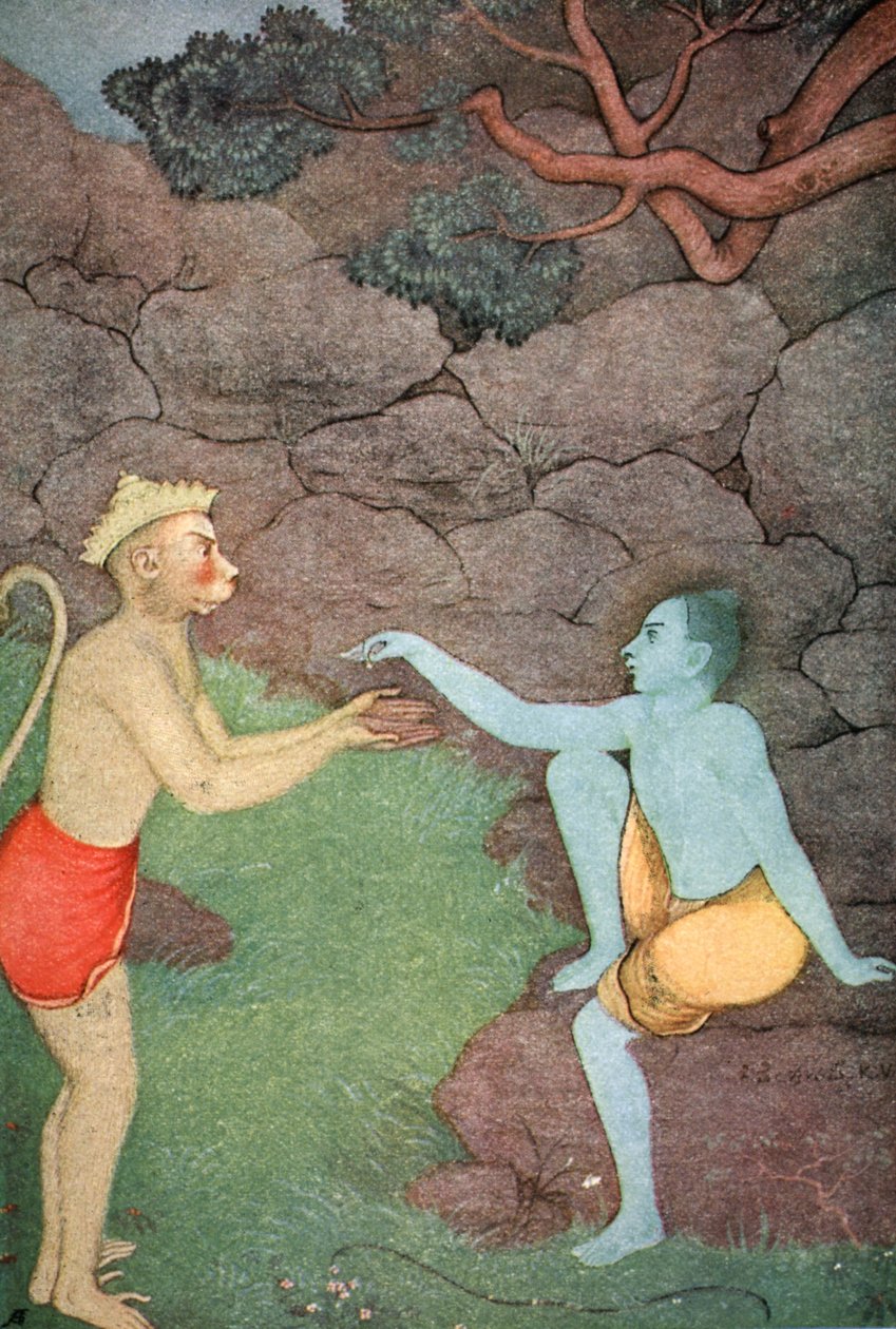 1913 में राम सीता को अपनी मुहर वाली अंगूठी भेजते हुए। द्वारा के वेंकटप्पा