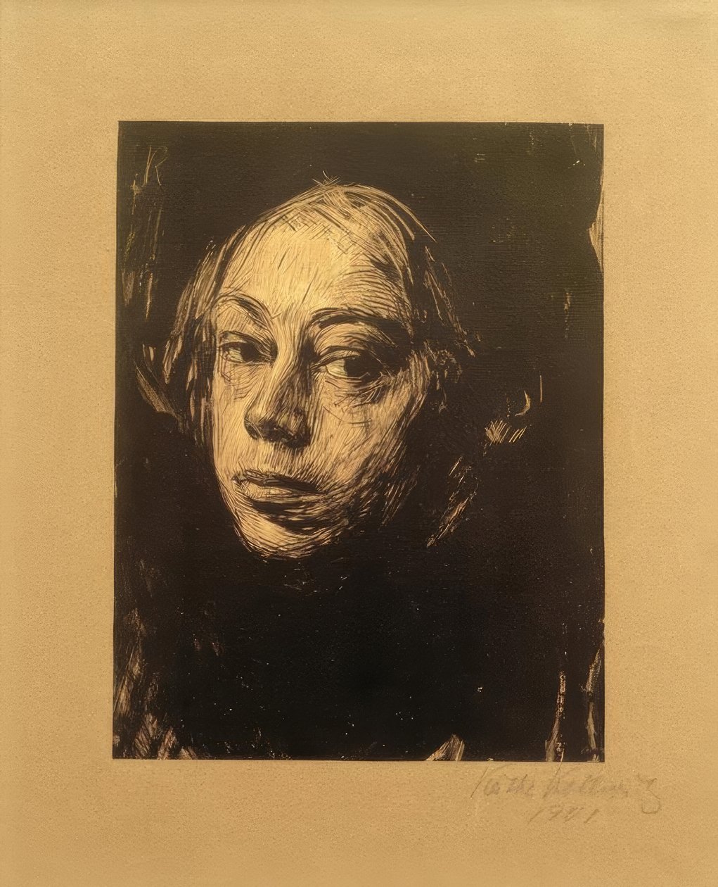 Käthe Kollwitz - स्व पोर्ट्रेट 1901 द्वारा कैथ कोलविट्ज़