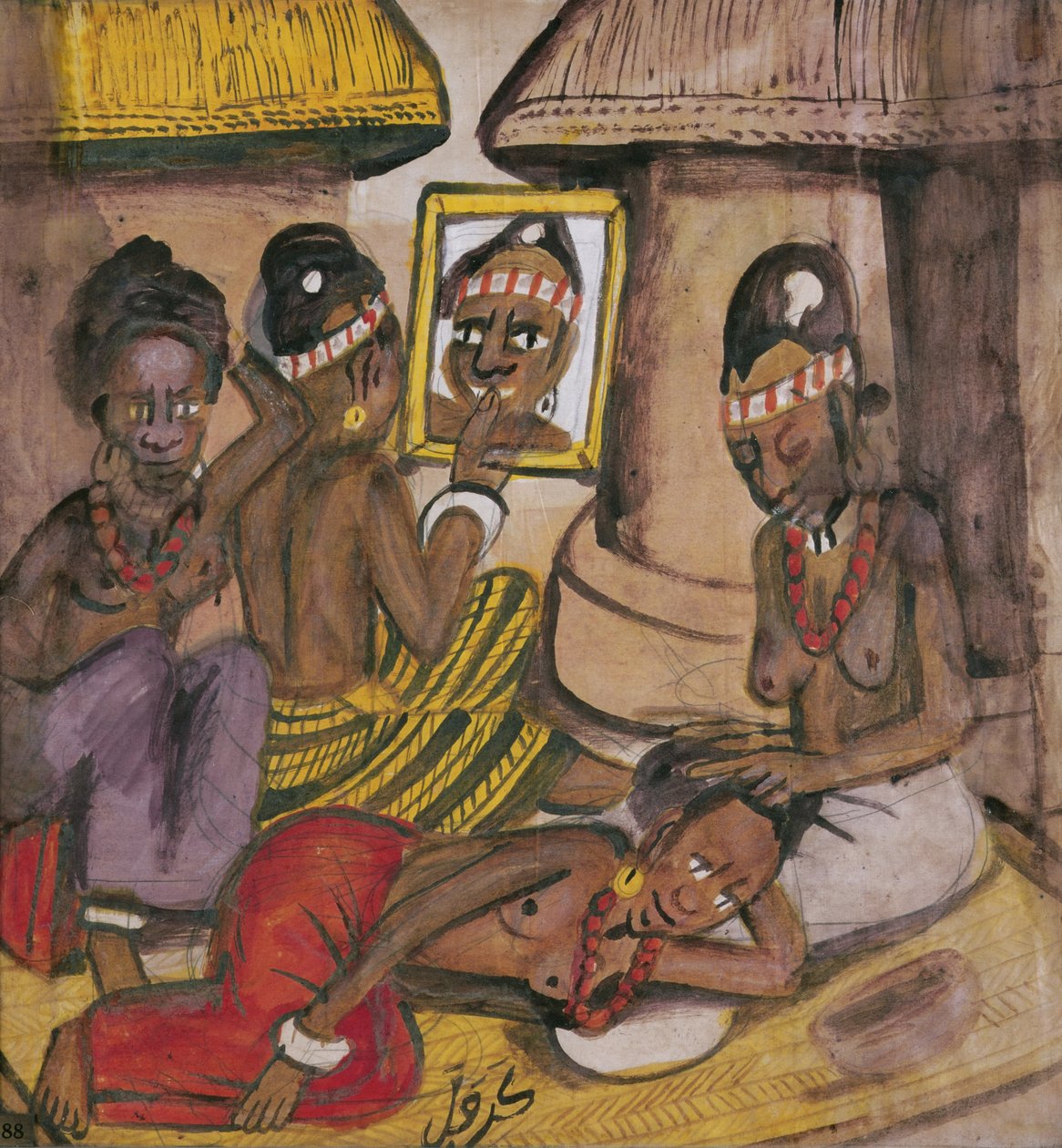 माली महिला, c.1929 (लिनन पर तेल) द्वारा कालीफ़ाला सिदीबे