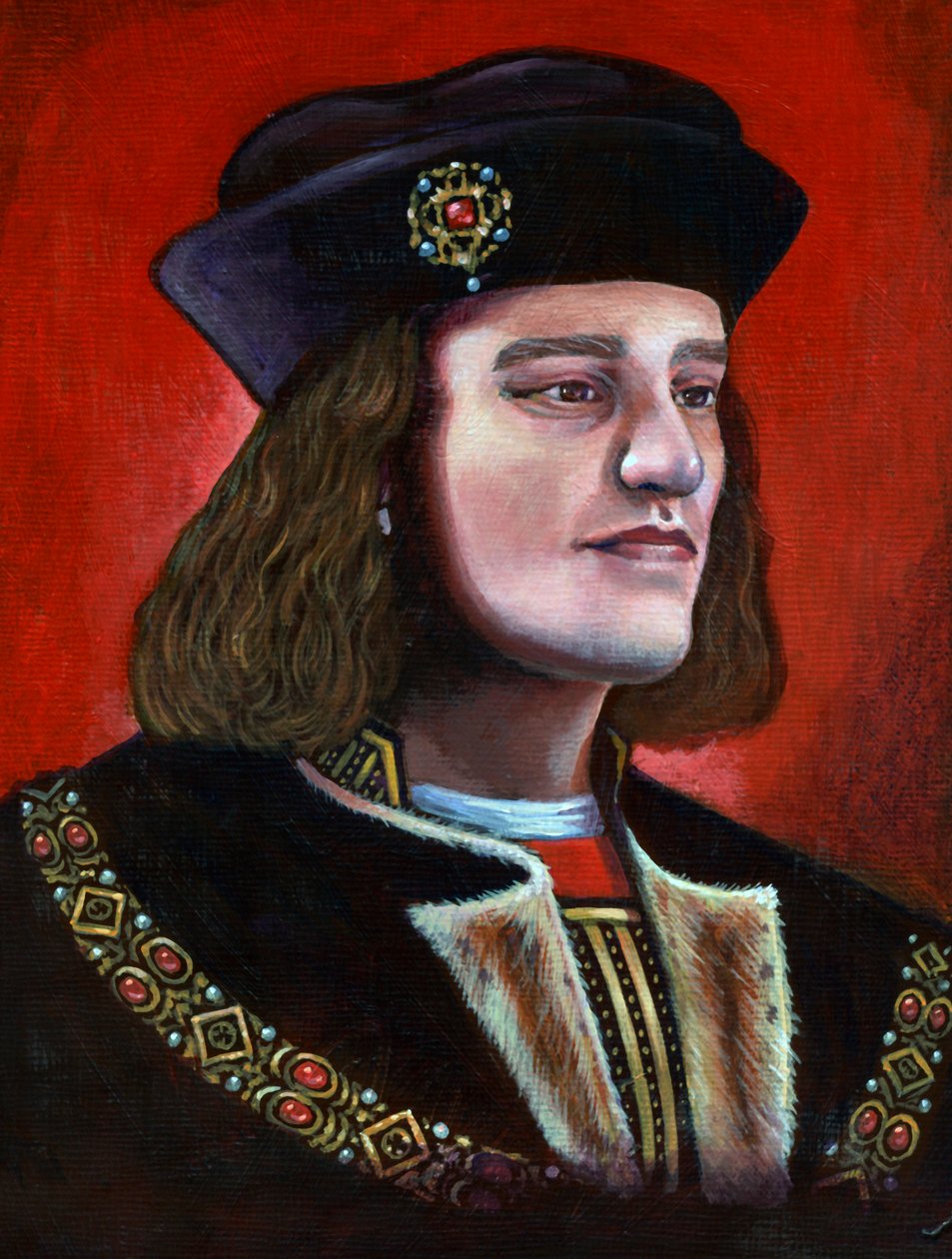 किंग रिचर्ड III 1452-1485 की समकालीन पेंटिंग, 2013 द्वारा करेन हम्पेज