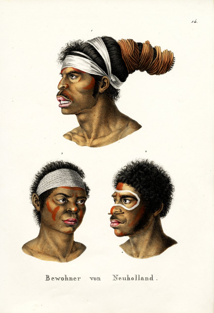 स्वदेशी ऑस्ट्रेलियाई, 1824 द्वारा कार्ल जोसेफ ब्रोड्टमैन