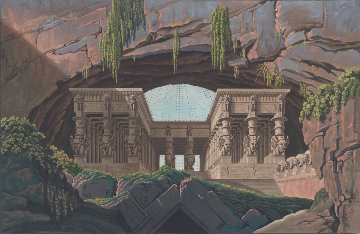 चट्टानों के बीच मंदिर, 1847-49। द्वारा कार्ल फ्रेडरिक थिएल