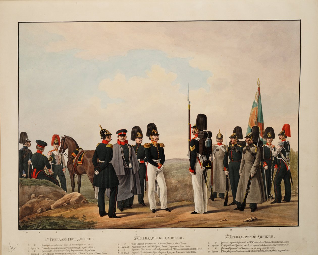 रूसी 1 वें, 2 वें और 3 वें ग्रेनेडियर डिवीजन, 1845-1855 द्वारा कार्ल करलोविच पिरात्स्की