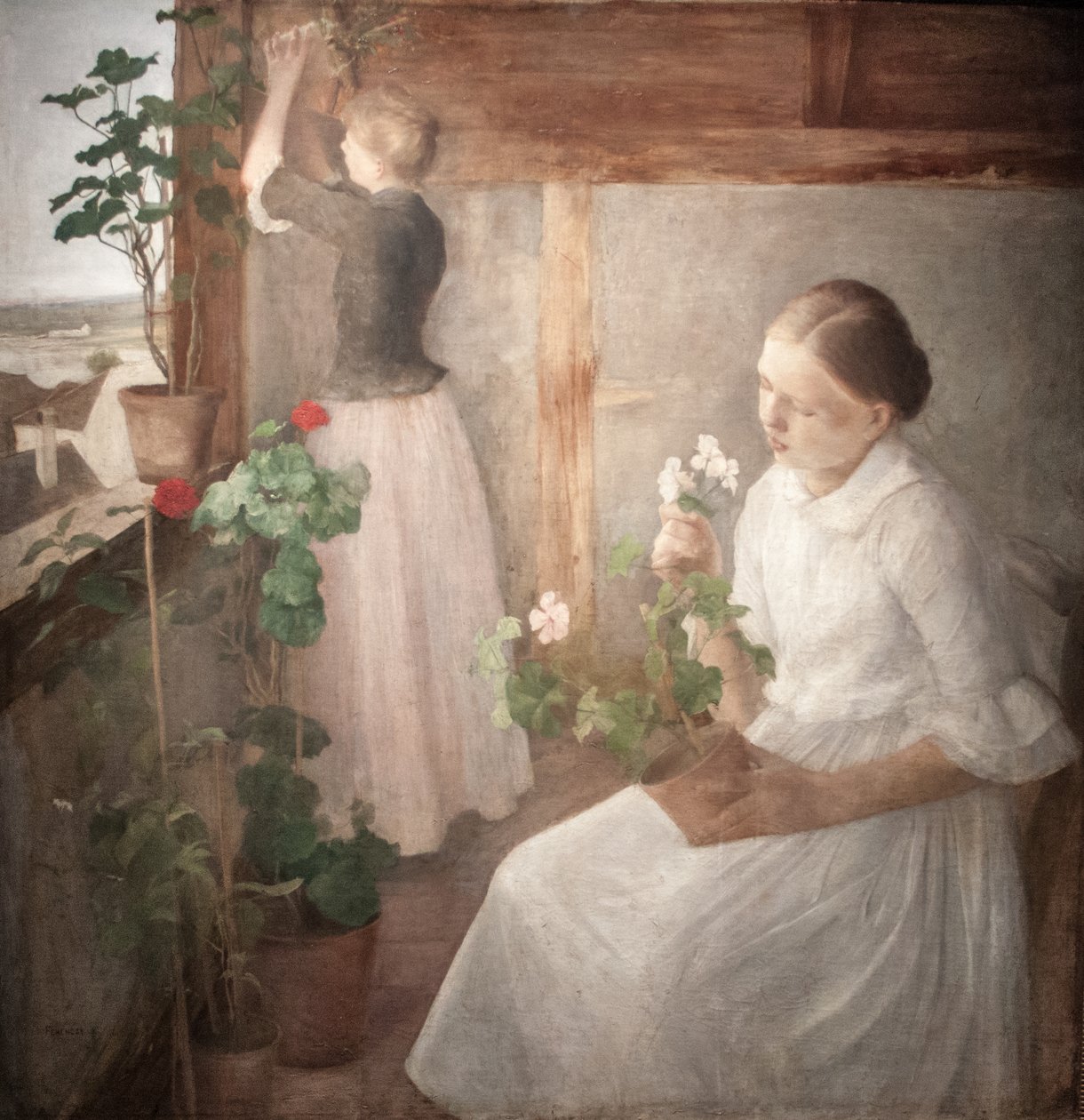 फूलों के खेल के लिए लीनी की तलाश: Girls_tending_flowersn द्वारा केरोली फेरेन्स्की