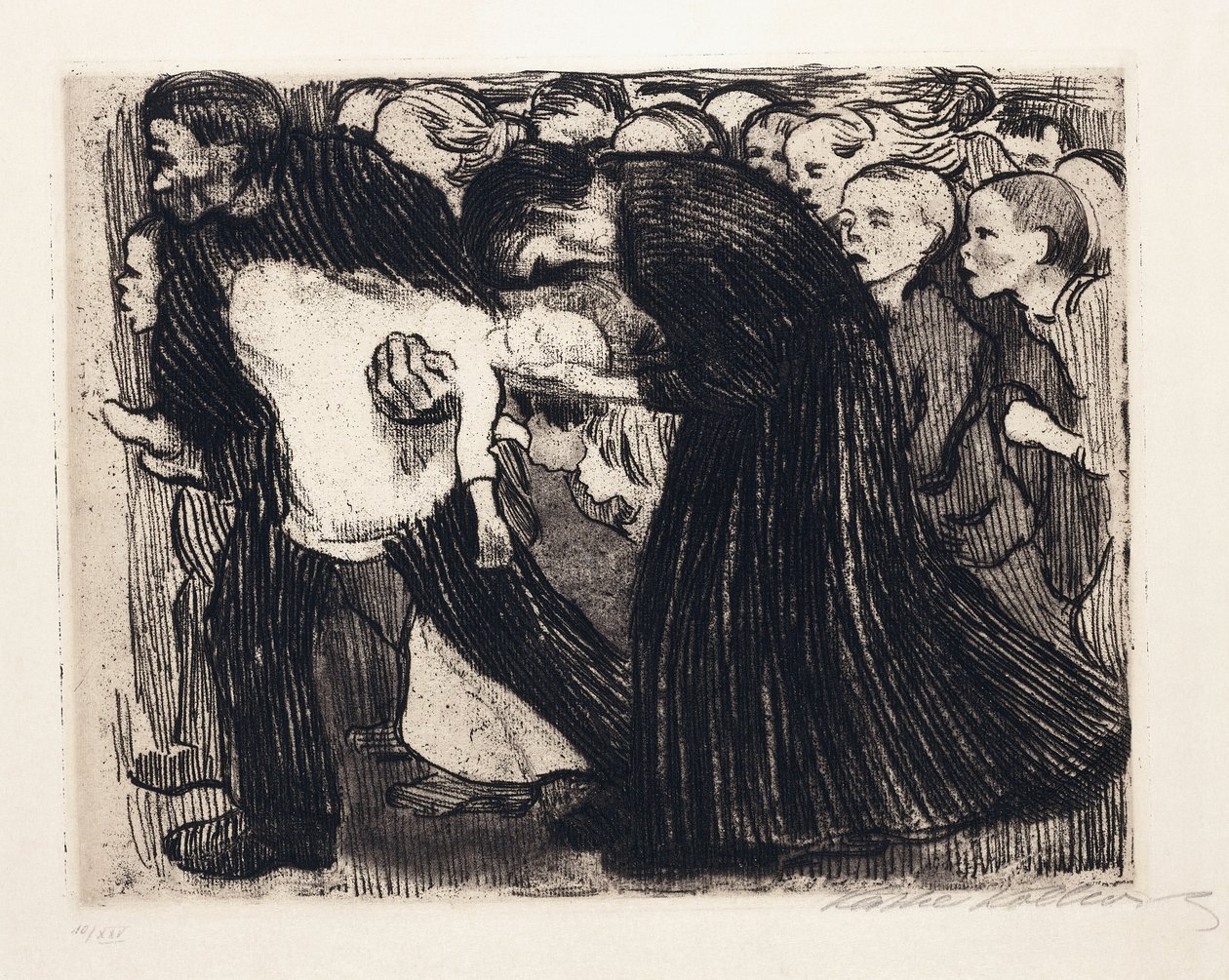 कुचल कर निकलना; उबरफ्रेन, 1910 द्वारा कैथ कोलविट्ज़