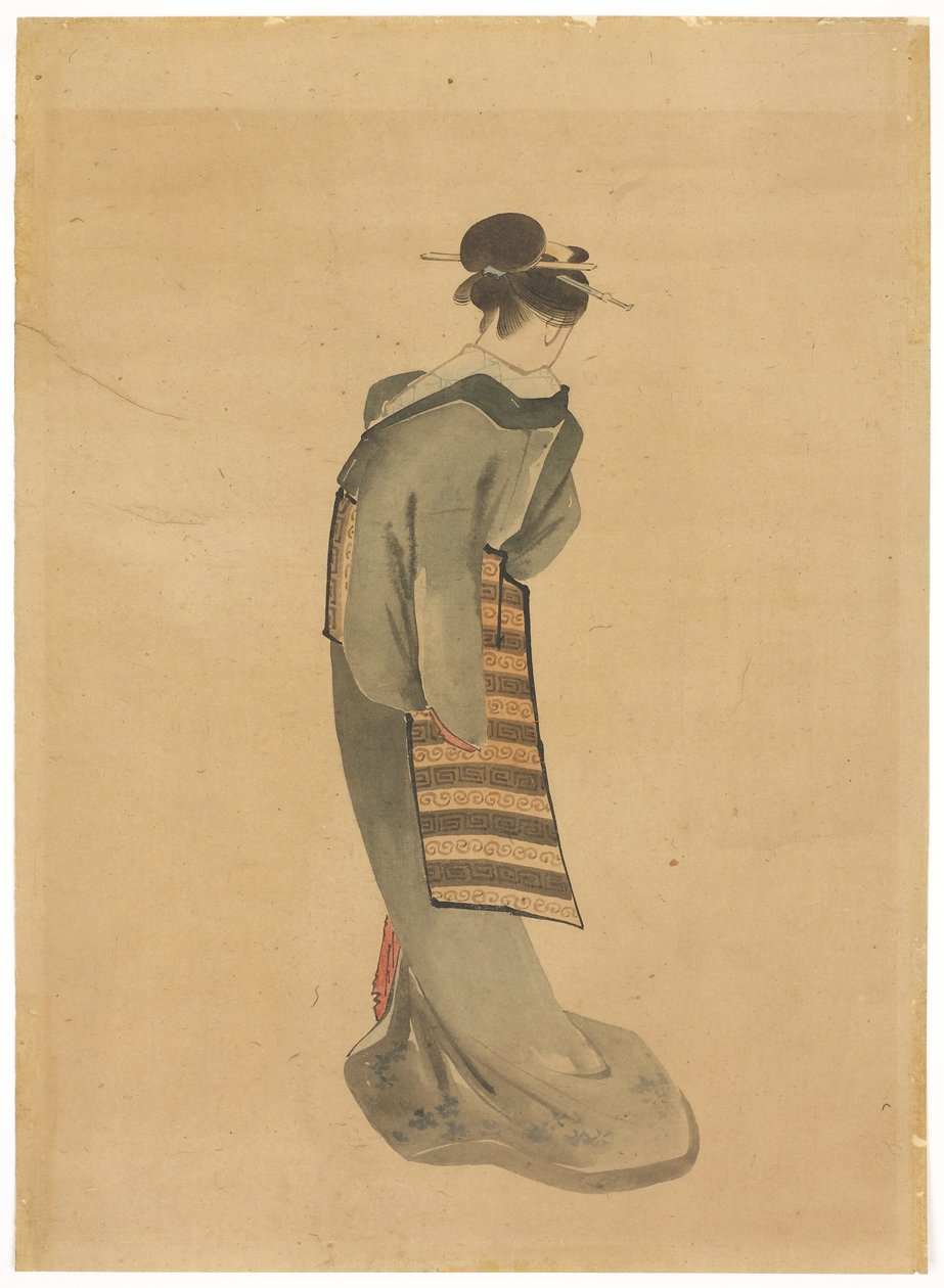 स्थायी सौंदर्य (पीछे का दृश्य), c.1850 (कागज पर स्याही और रंग) द्वारा कटुशिका (स्कूल ऑफ होकुसाई)